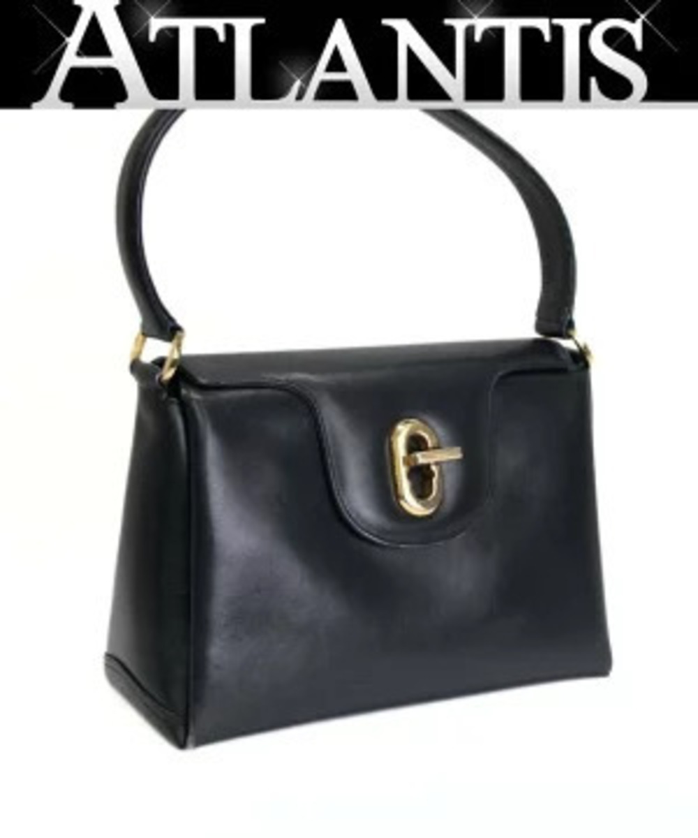 Gucci Turnlock Handbag Leather Navy Blue